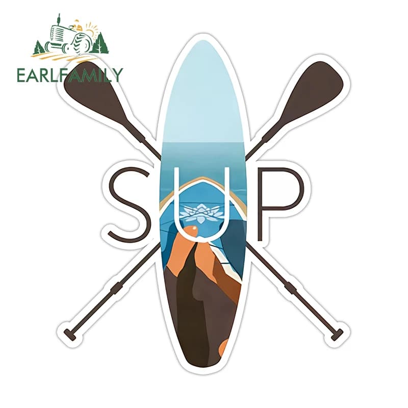 EARLFAMILY Adesivo creativo per auto Stand Up Paddle Boarding Sup Brah, in vinile impermeabile, decorazione per portiere e finestrini auto, carrozzeria