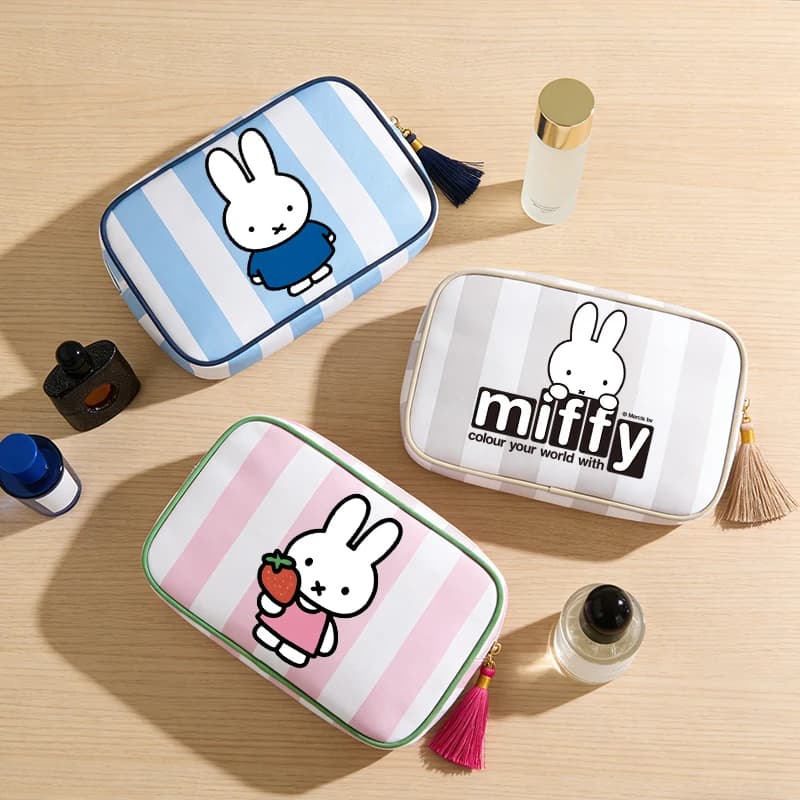 Borsa per il Trucco da Donna Miffy, Borsa da Toilette Portatile, Pochette Cosmetica Femminile, Borsa da Viaggio Kawaii con Cerniera, Regalo Nuovo
