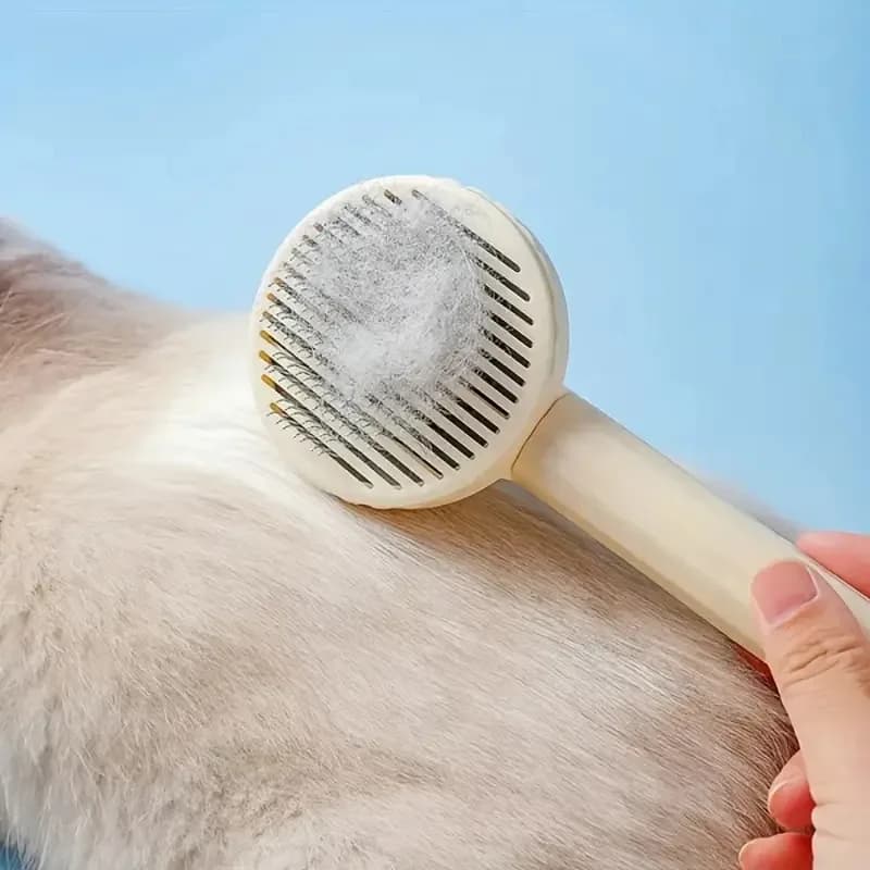 Pettine massaggiante autopulente per gatti, per la rimozione dei peli, pettine a spillo per la toelettatura dei gatti, accessori per la rimozione dei peli superflui