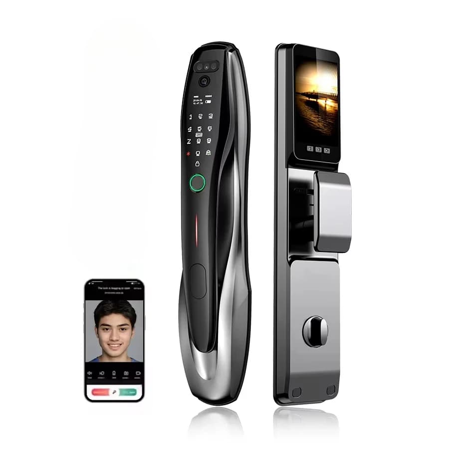 Videocitofono Smart Lock Blocco biometrico automatico App Wifi Combinazione Blocco impronte digitali di sicurezza domestica