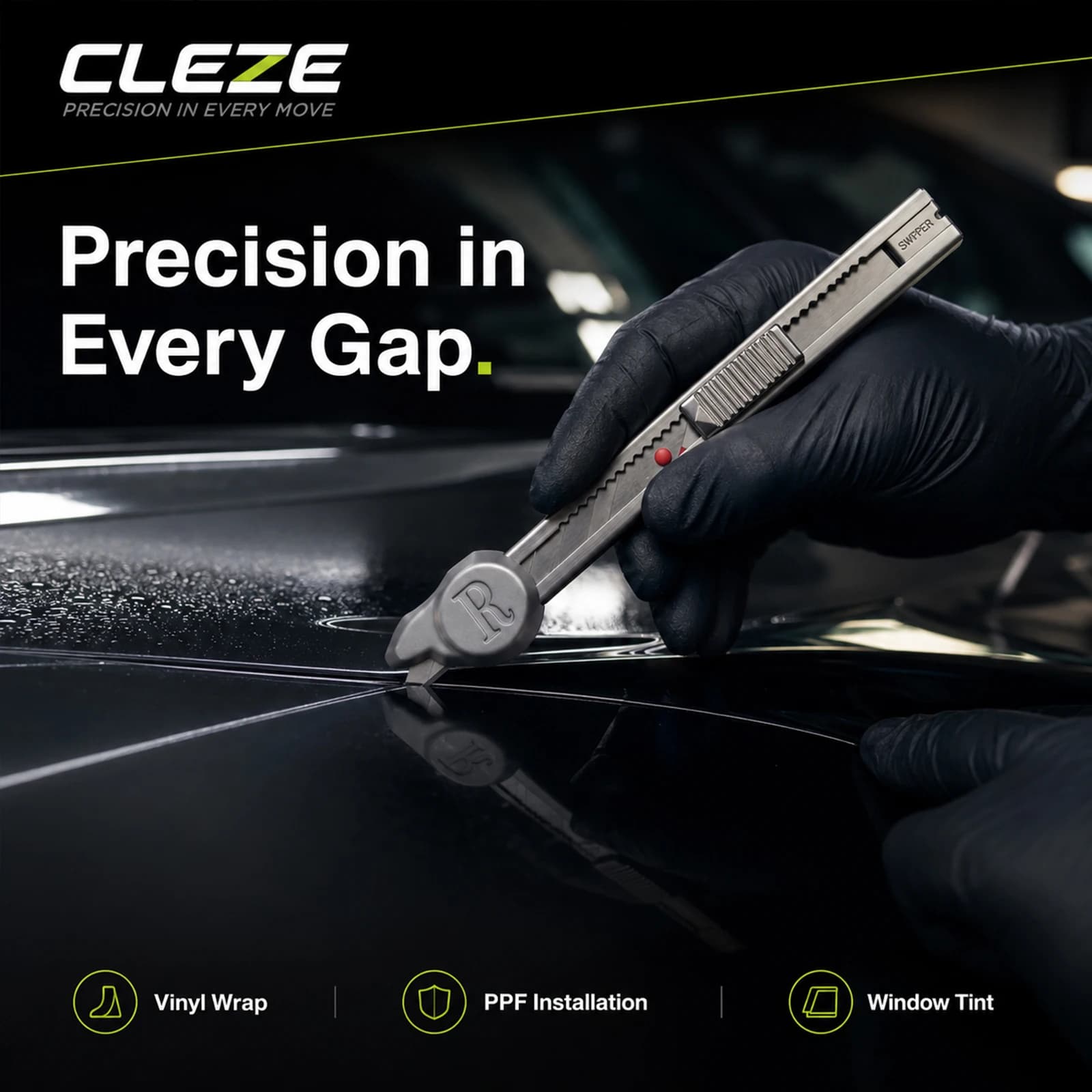 CLEZE 10PCS L/R Protective Covers for Vinyl Wrap Gap Cutter PPF Film Edge Cutting Knife Car Wrapping Tool Accessories