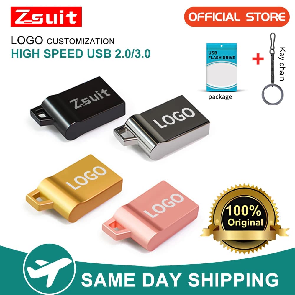 ZSUIT DKXFK 3.0 Chiavetta USB in metallo 64 GB Pen Drive 4 GB 8 GB 16 GB U Disco 32 GB Memory Stick 128 GB Chiavetta USB di archiviazione LOGO personalizzato