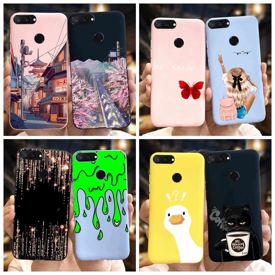For Xiaomi Mi 8 Lite Case 6.26" Fashion Landscape Girls Bumper Soft Silicone Phone Cover For Xiomi Mi 8 Lite Funda Mi8Lite Pouch
