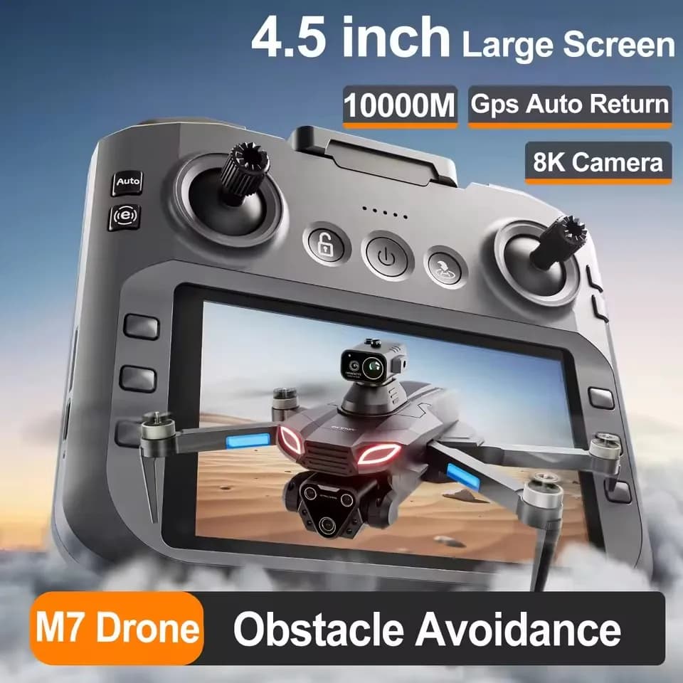 New M7 Drone Brushless 8K HD Remote Control Camera with Screen Optical Flow Obstacle Avoidance Folding Quadcopter Toys 10000M