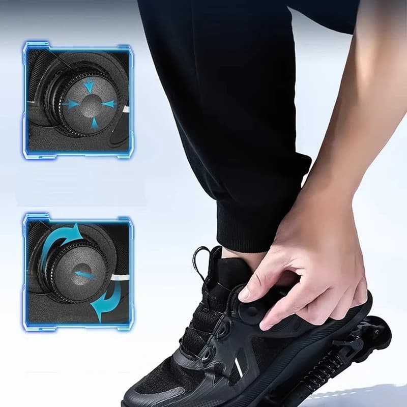 Sneakers con Allacciatura Rapida a Un Bottone, Scarpe da Salto con Molla, Calzature Atletiche Ammortizzate per Basket e Allenamento