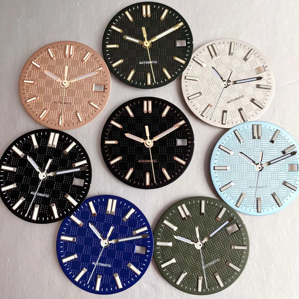 28.5mm watch face for Engineer style Black White Sky Blue Watch Dial Luminous marks Fit NH35 NH36 movt Watch Accessories Parts