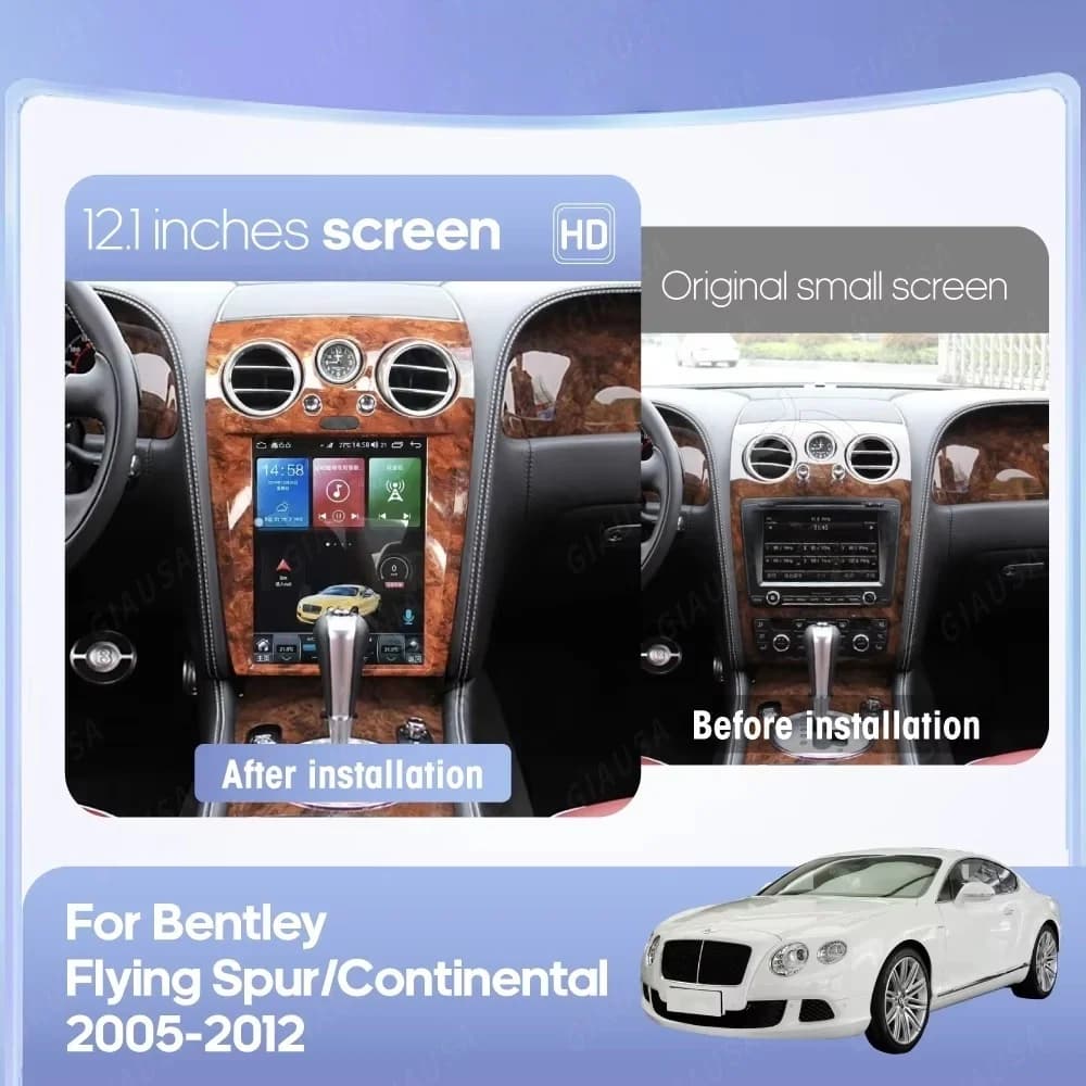 Modulo intelligente automatico Wireless CarPlay Android14 per Bentley Continental GT Flying Spur RNS810 12-18 Supporto Mirroring Microfono OEM