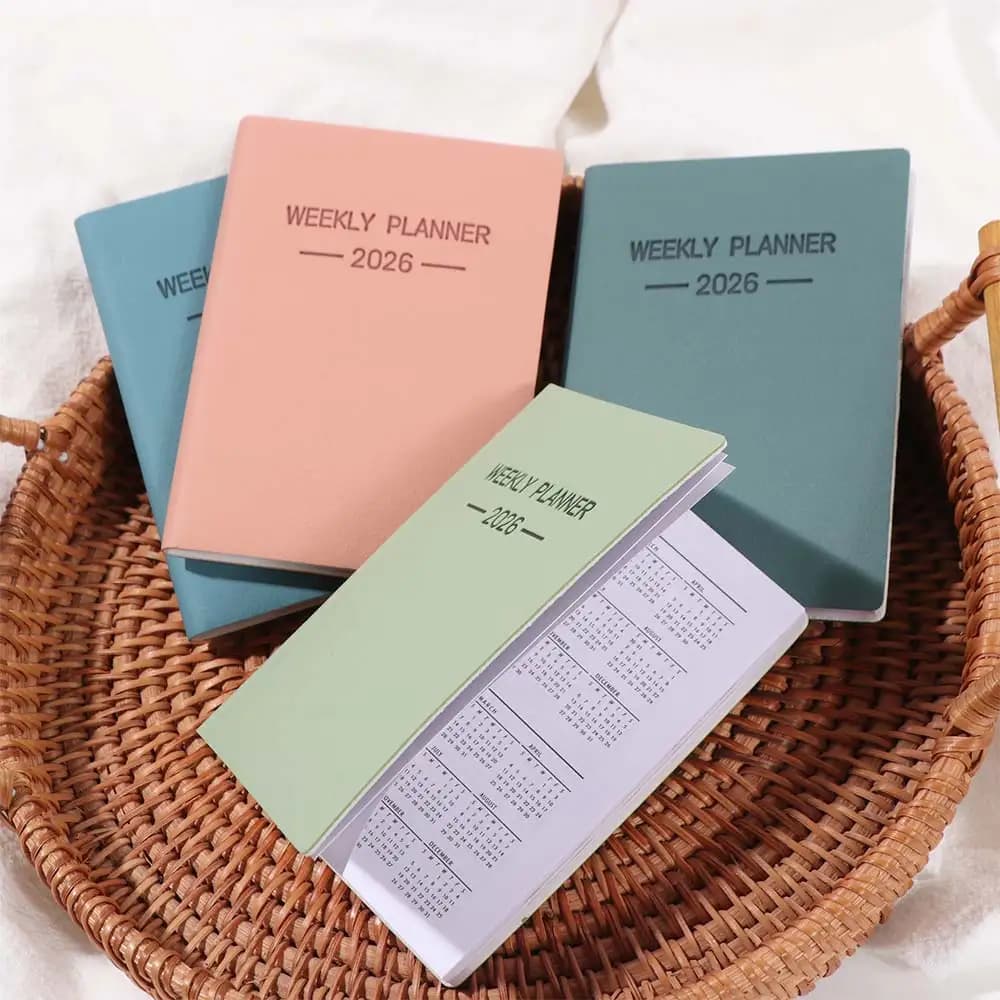 Agenda Portatile 2026 con Lista delle Cose da Fare, Copertina Morbida A7, Planner in Spagnolo, Diario per l'Autodisciplina, Quaderno per Ufficio