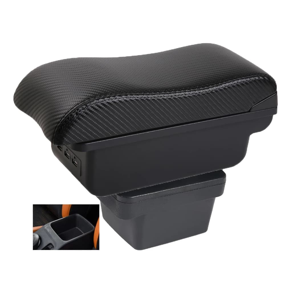 Chery Tiggo 3X Scatola bracciolo custodia console centrale supporto gomito conducente fibra di carbonio
