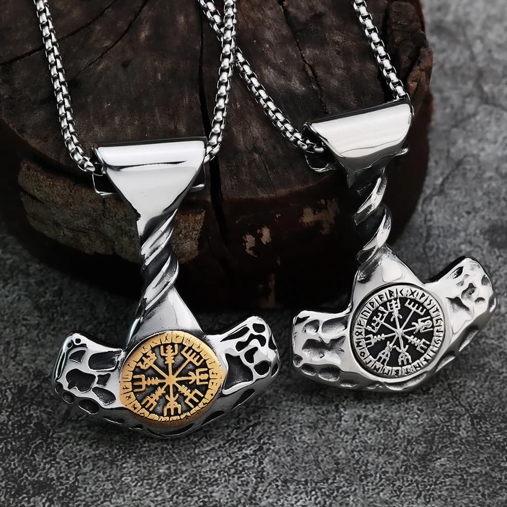 Collana con ciondolo da uomo con ancora per barca personalizzata vichinga in stile europeo e americano, gioielli regalo per le vacanze in acciaio al titanio