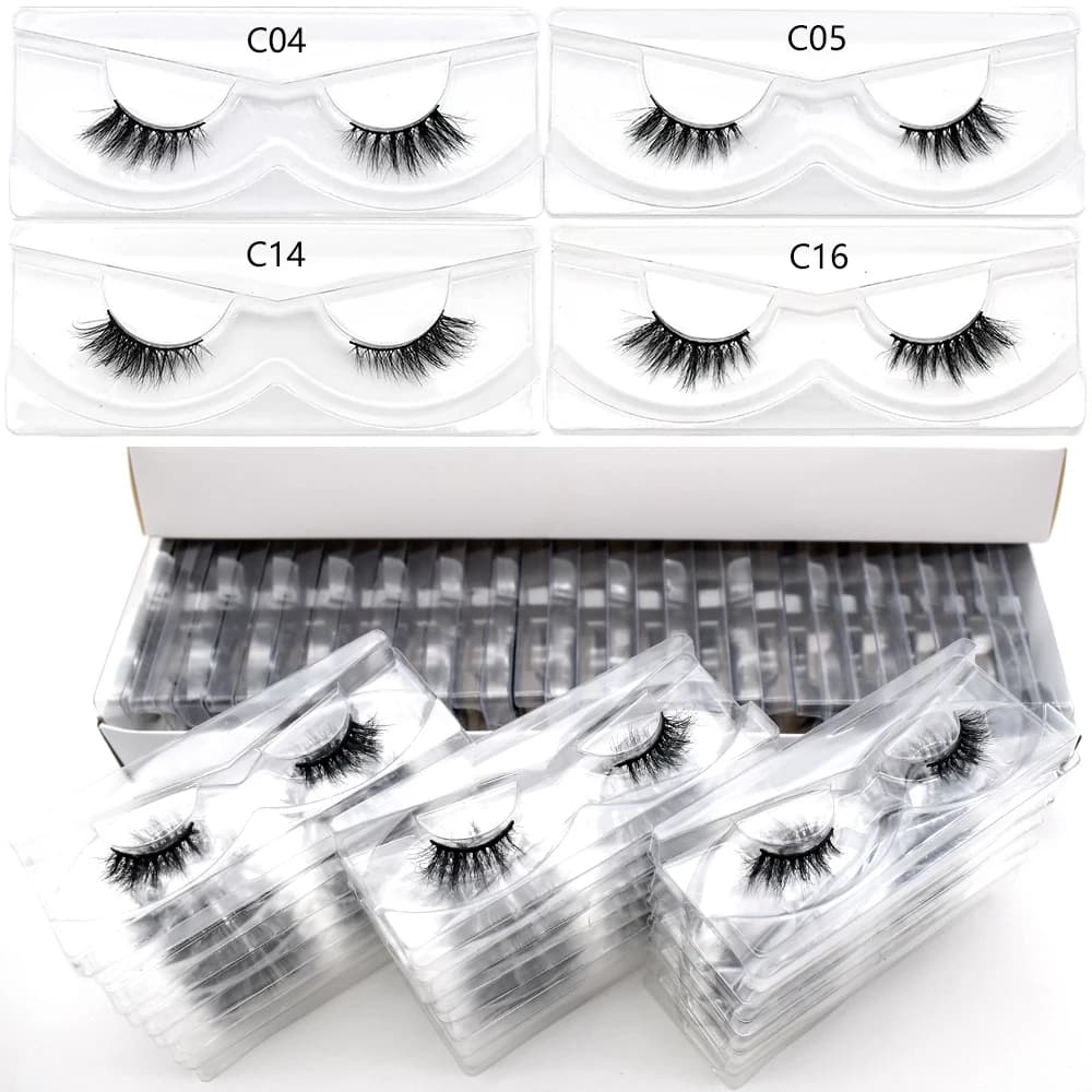 3D Faux Eyelashes for Professional, Soft and Natural Use, Smooth Strip Eyelashes, Extensions Court Eyelashes in Visone
