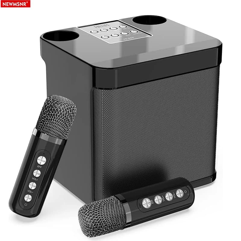 Potente altoparlante Bluetooth da 20 W con 2 microfoni Effetto luci RGB portatile 360 ° Subwoofer wireless Surround Bass Boombox Home Karaoke