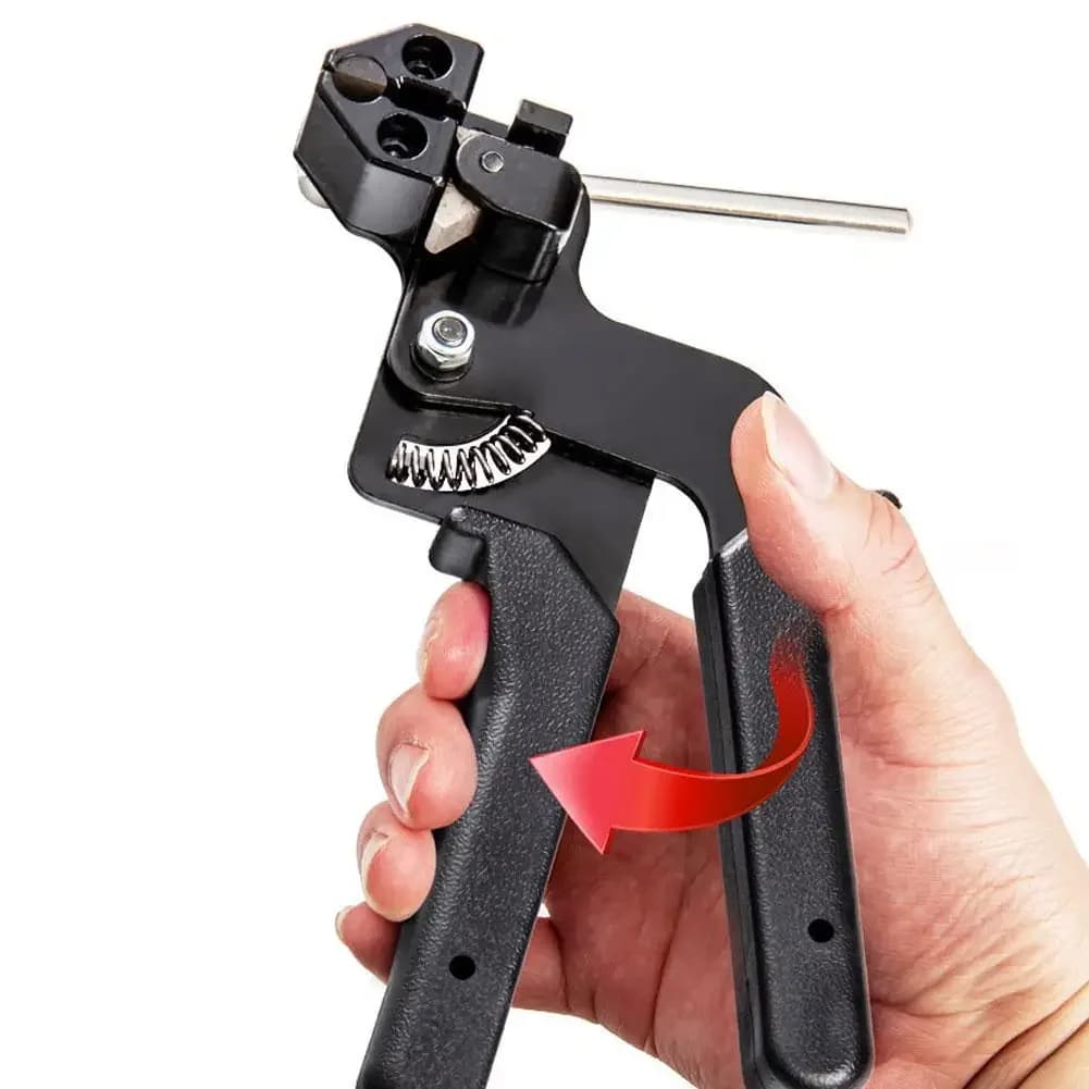 Kit pistola per fascette in metallo Pinza per fascette per cavi Taglierina per cinghie di fissaggio Tensione regolabile Zip Utensili manuali autobloccanti in acciaio inossidabile