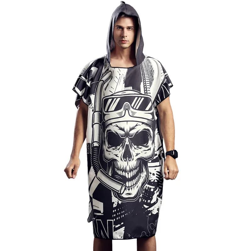 Poncho Asciugamano con Cappuccio ad Asciugatura Rapida per Uomo e Donna, Accappatoio Indossabile, Telo da Spiaggia, Mantella per Nuoto e Immersioni all'Aperto