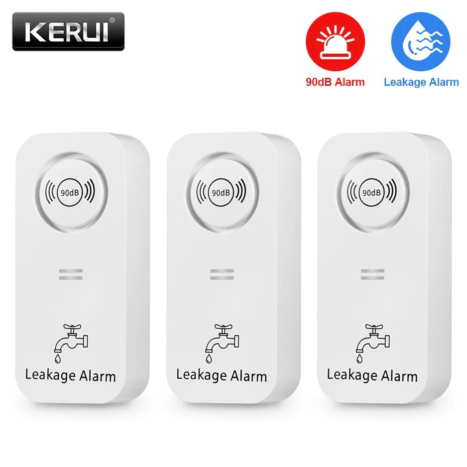 KERUI Wireless Water Sensor 90dB Alarm rilevatore di perdite d'acqua monitoraggio delle perdite e allarme antigoccia per cucina bagno Basemen