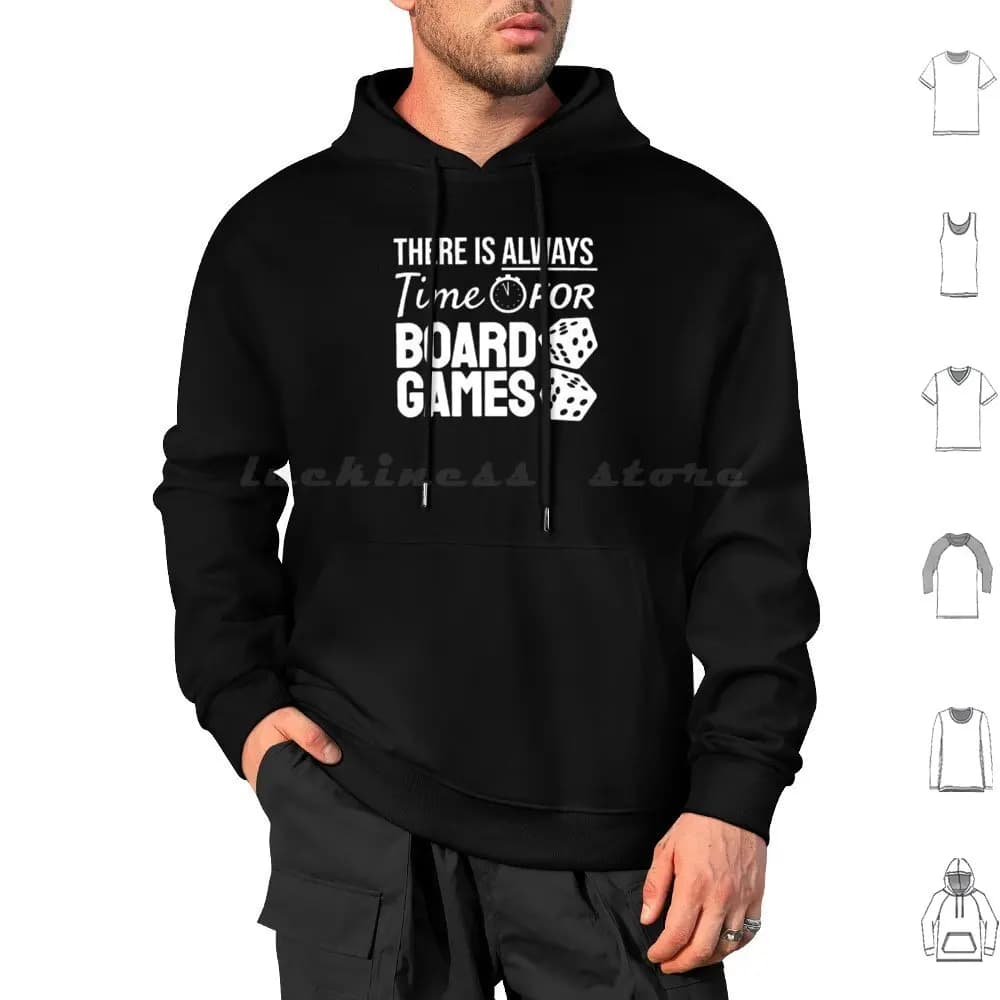 Sempre tempo per giochi da tavolo Felpe con cappuccio caricate con dadi Gioco da tavolo a maniche lunghe Giochi da tavolo Gioco da tavolo Dadi Always Time