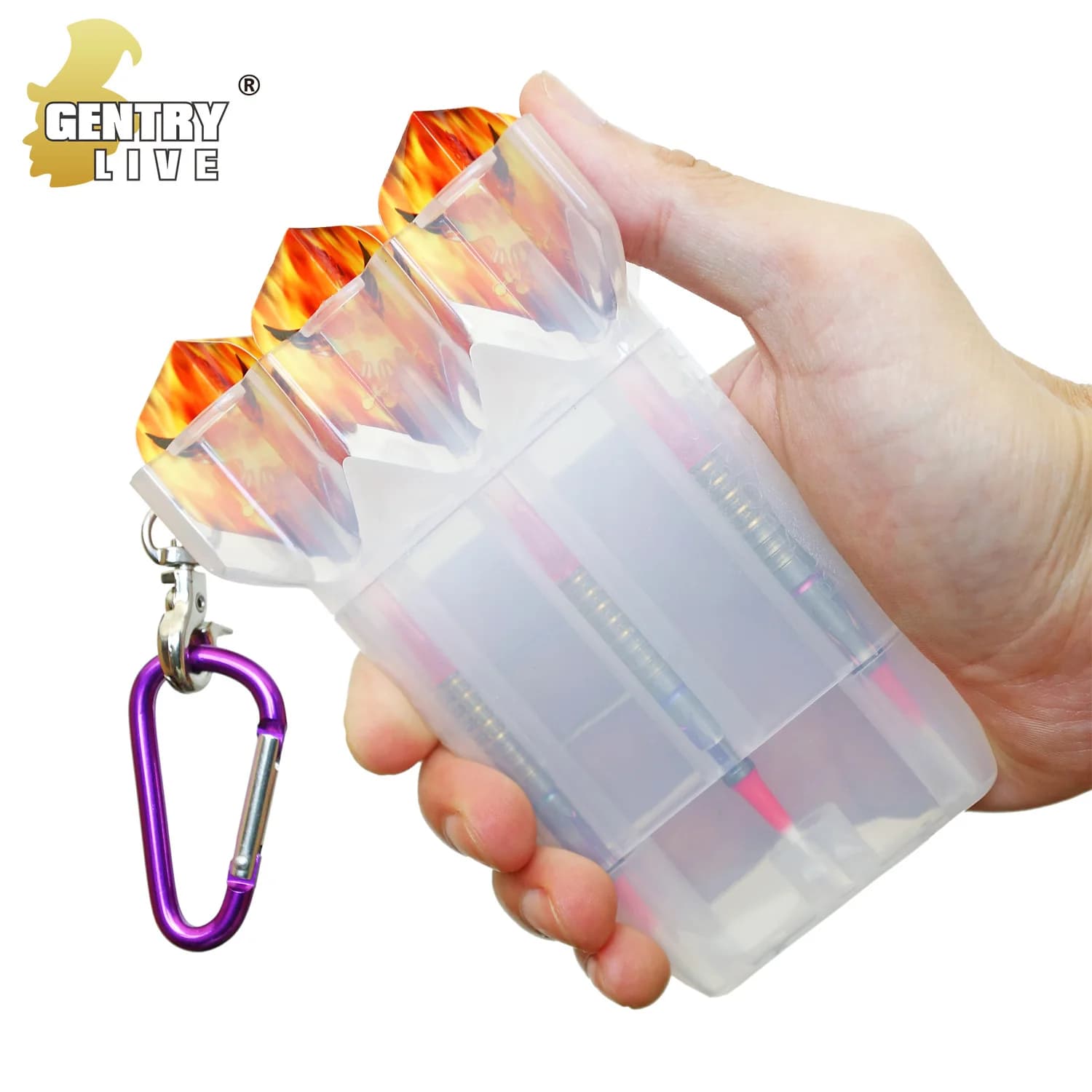 Gentry Live Borsa portaoggetti compatta professionale per freccette per 3 freccette compatibile con punta morbida in acciaio e 7 colori