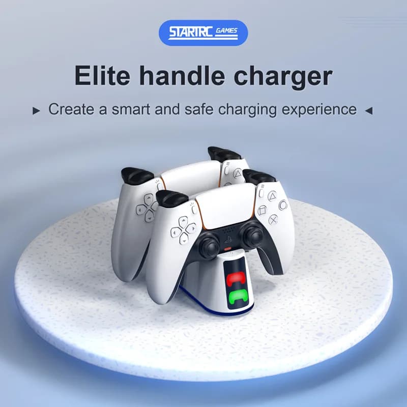 Caricabatterie Elite Handle per PS 5/Slim Dual Controller Display a LED Base di ricarica rapida Accessori PS5