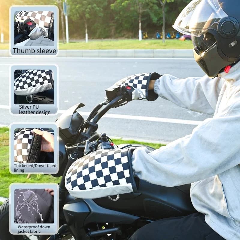 FOR HONDA Rebel500 Motorcycle Mitts Winter Warm Waterproof Handle Gloves Fleece Lined Moto Hand Protector