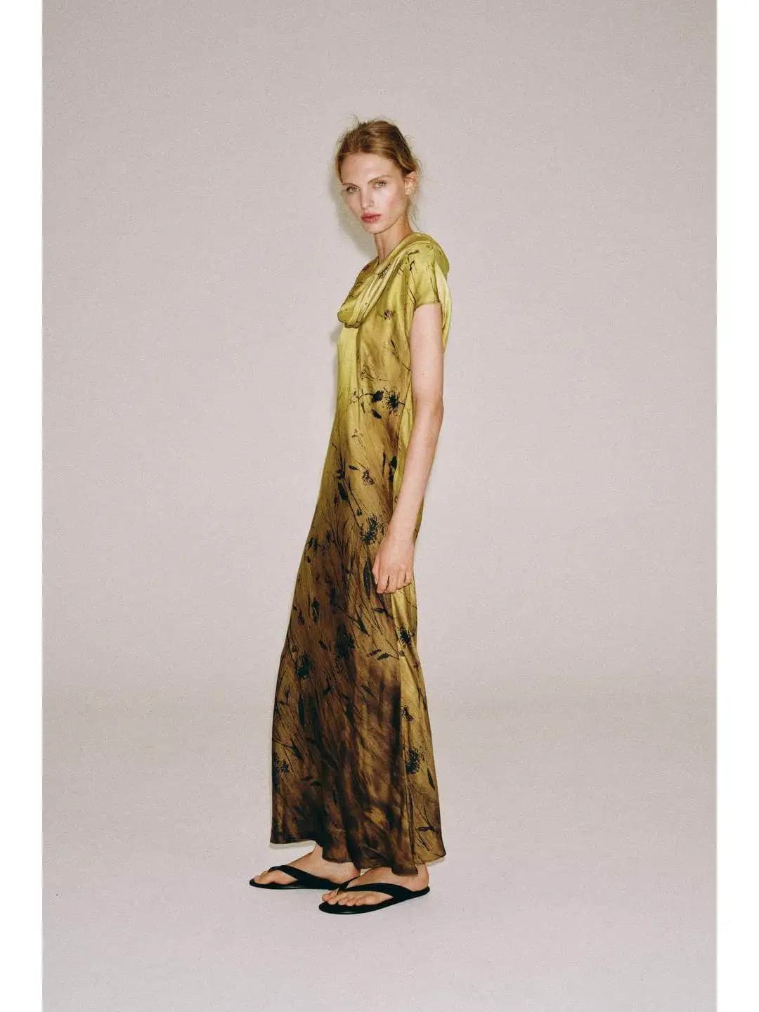 Summer 2026 New Style Women's Dress Floral Print A-Line Hem Short Sleeve Pleated Collar City Commute Polyester Fiber Loose Fit