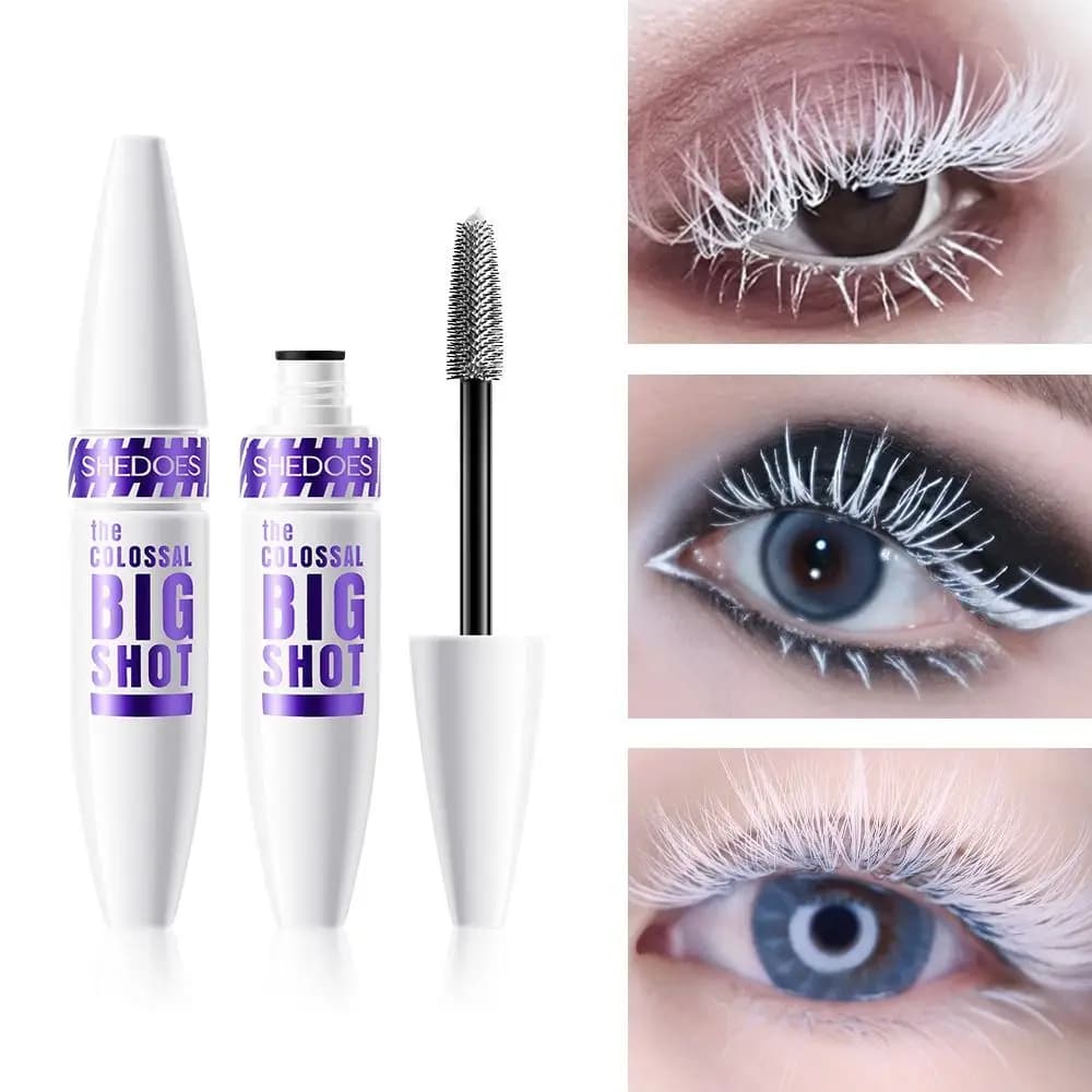 Eyes Makeup Mascara, Waterproof Mascara, White Eyelash Primer, Anti-Waking Cosmetic, Eyelash Stretcher, Eyelash Beauty