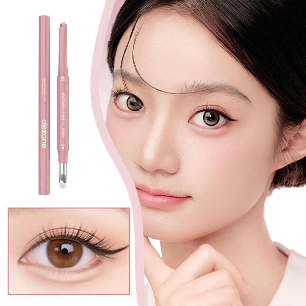 Eye Makeup Pen 2 in 1 Natural Effect Light Shades Whitening Under Eyes Makeup Pen Three-dimensional Water Resistant