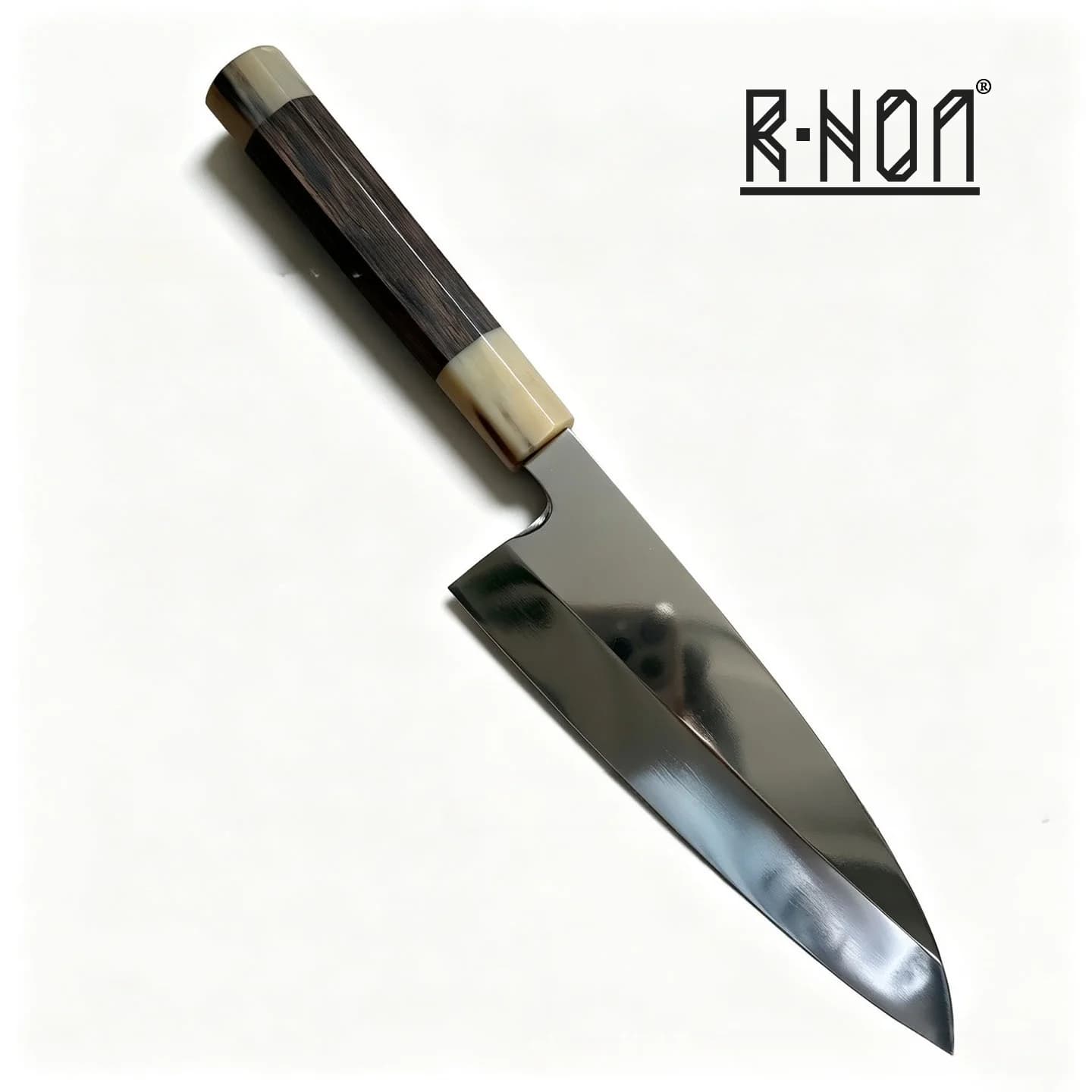 RHON 7/8.5inch Deba Knife S/S9Cr18 Blade Japanese Kitchen Fish Head Cutting Sashimi Sushi Slicing Knives with Ebony Wood Handle