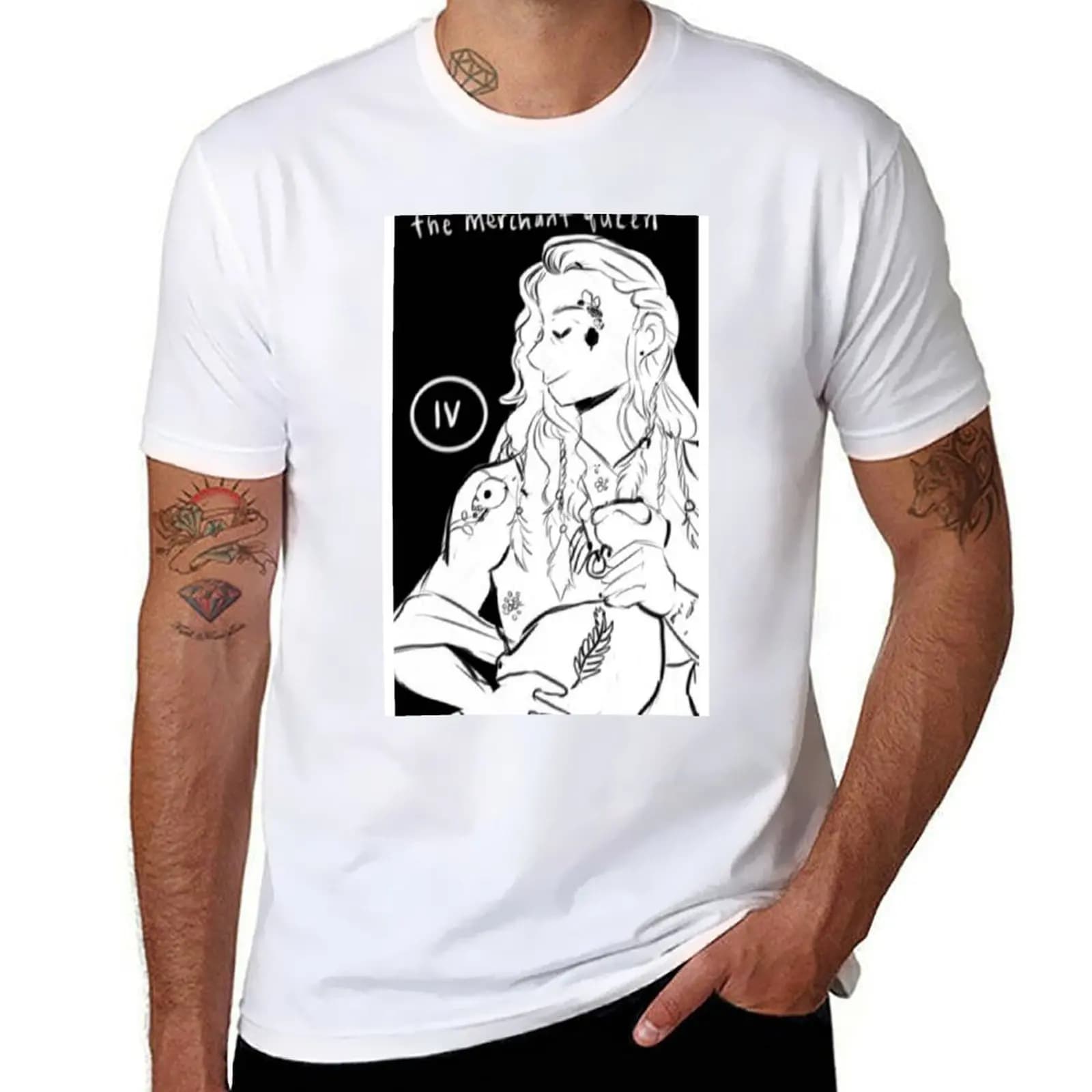 Maglietta The Merchant Queen Evolett Tarot Card magliette divertenti magliette da uomo maglietta firmata