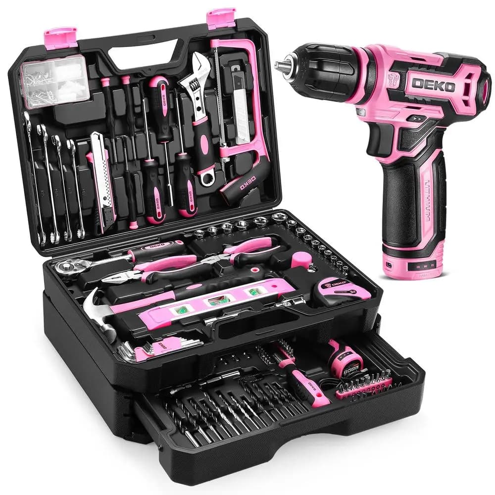Kit di Attrezzi con Trapano, Cassetta degli Attrezzi per Meccanici Domestici, Set di Utensili per Riparazioni Manuali con Trapano a Batteria 12V, Kit Combinati con Organizzatore per lo Stoccaggio