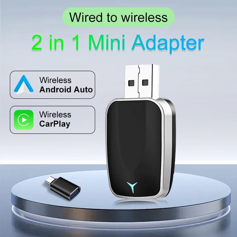 Adapter Wireless 2in1 CarPlay and Android Auto 2026, Plug and Play, Universal connection for Nissan