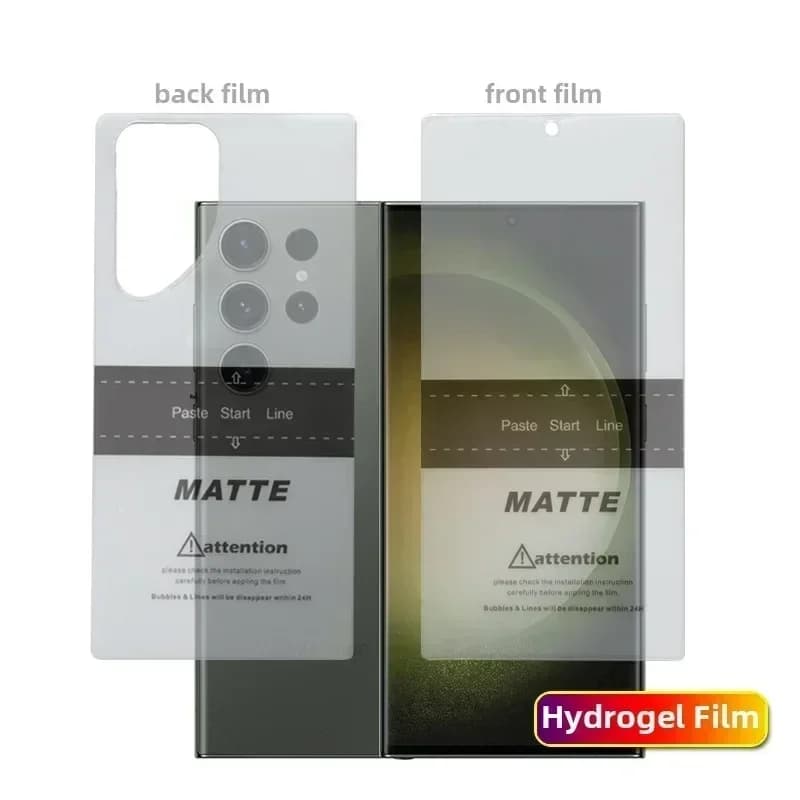 2 pezzi protezione schermo laterale anteriore/posteriore per Samsung Galaxy S22 S20 S21 S23 Ultra/S9 S8 S10 Plus/S20 FE pellicola morbida idrogel opaca