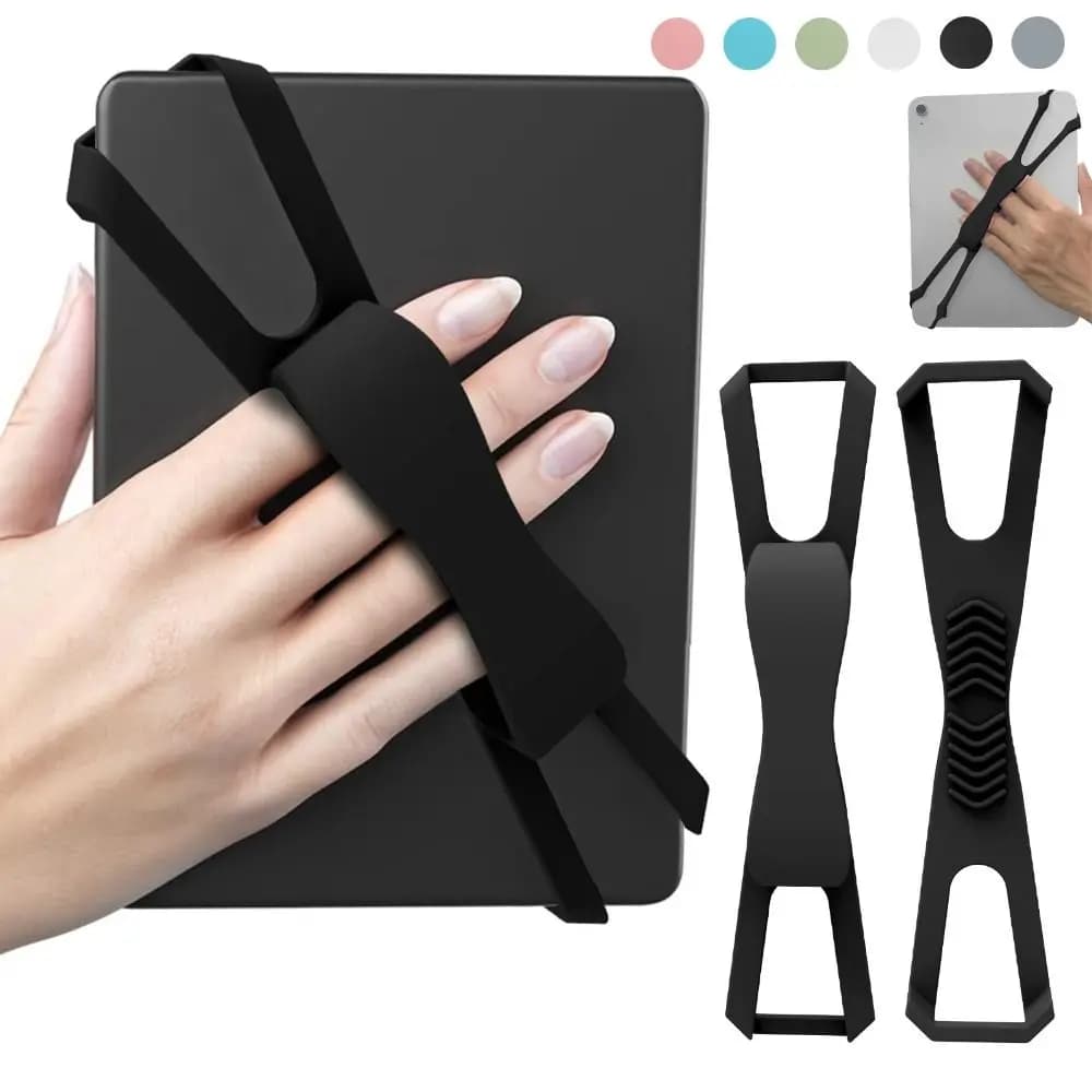 Cinghia da polso sicura per tablet in silicone 6/7/8/10 pollici Impugnatura ergonomica per dito portatile antiscivolo per Kindle/Kobo/Boox/Lenovo