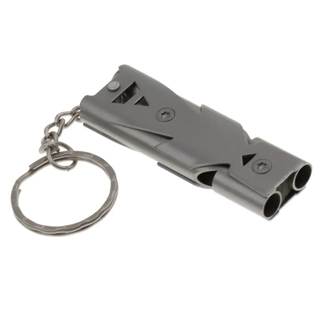 Pet Dog Training Whistle Strong Sound Stainless Steel Double Tube Bird Parrot Horn for Animal Discipline