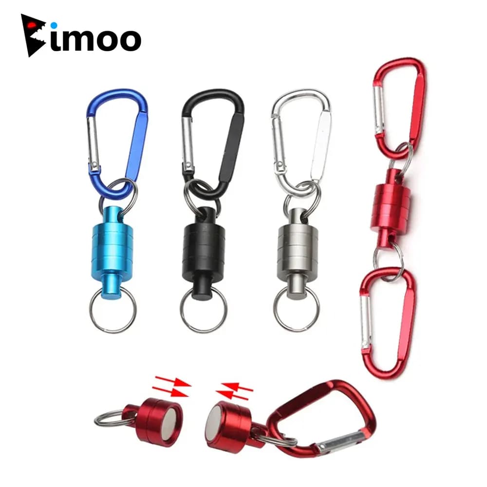 Bimoo Aluminum Alloy Fishing Net Quick Release Clips Land Connector Carabiner Lanyard Keychain Snap Clip Lock Buckle Hook Tools