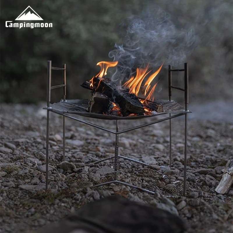 CAMPINGMOON ONLY-303 Foldable Exterior Bracket for Heating, Stainless Steel Wood Stove for Barbecue
