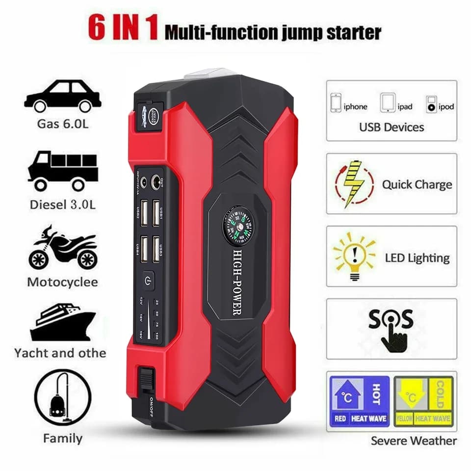 99800mAh Car Jump Starter 3000A Starting Device Portable Power Bank Battery Starter Launcher For Car Booster Articles
