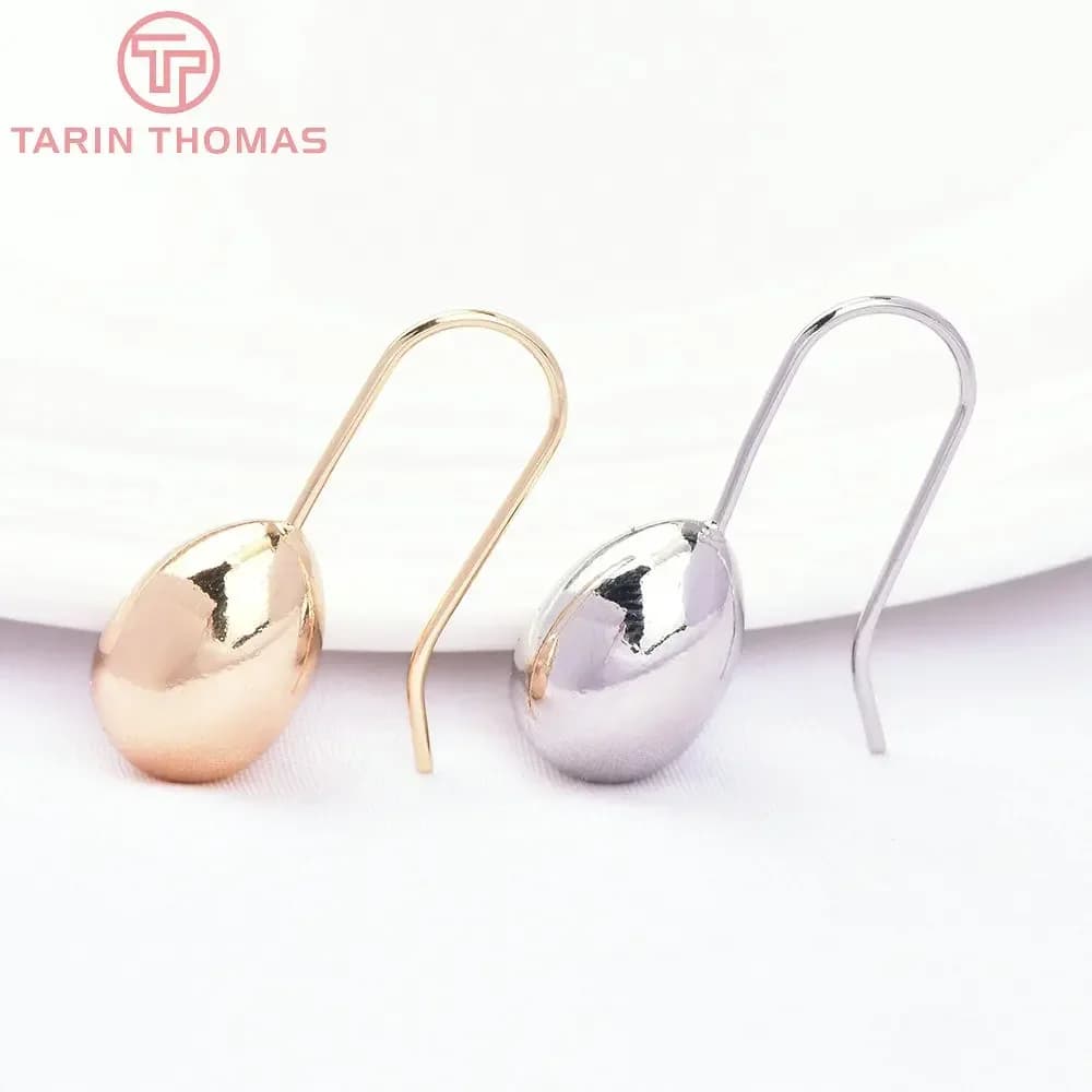 (7394) 4PCS 9.5x27MM 24K Gold Color Brass Water Droplet Shape Earring Hook High Quality DIY Jewellery Accessories Wholesale