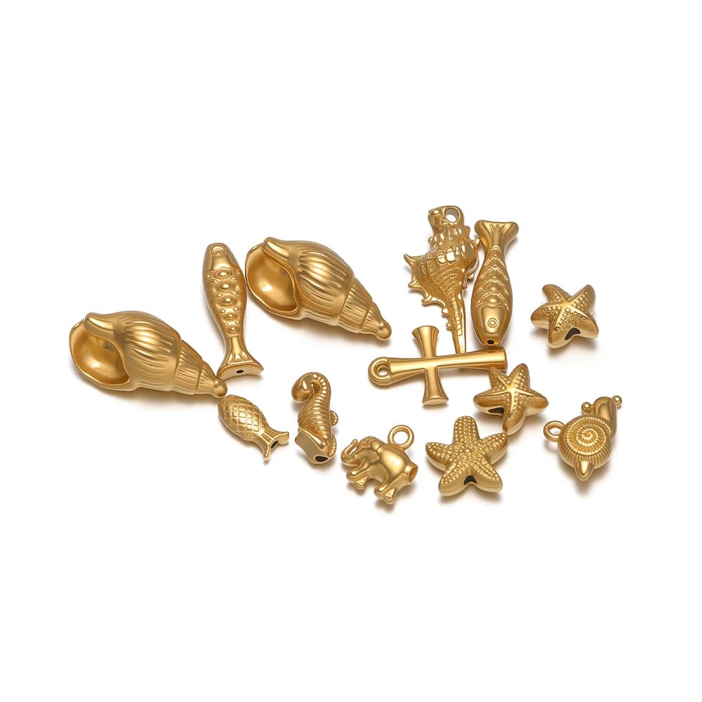 10 Pezzi Ciondoli a Forma di Elefante in Acciaio Inossidabile, Charms di Animali Marini per Creazione di Gioielli Fai-da-Te, Orecchini, Collane, Braccialetti e Accessori