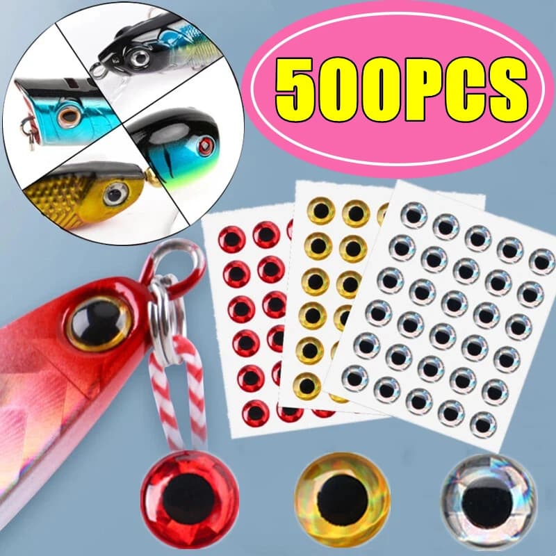 100-500PCS Richiamo di Pesca Occhi Olografici 3D 3mm 4mm 5mm 6mm Simulazione Pesca A Mosca Minnow Pesce Artificiale FAI DA TE Occhio attrezzatura da pesca