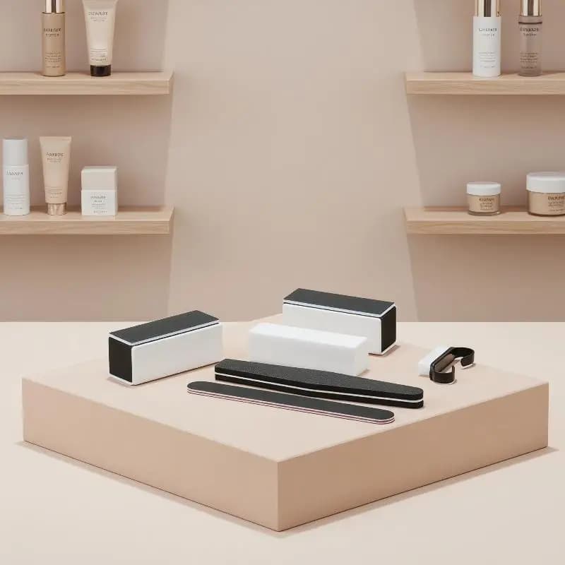 Nail Art Tool Set, Multi-Grit Polishing Blocks, Nail Lime, Anti-slip Brush for Powder, for Home and Professional Use