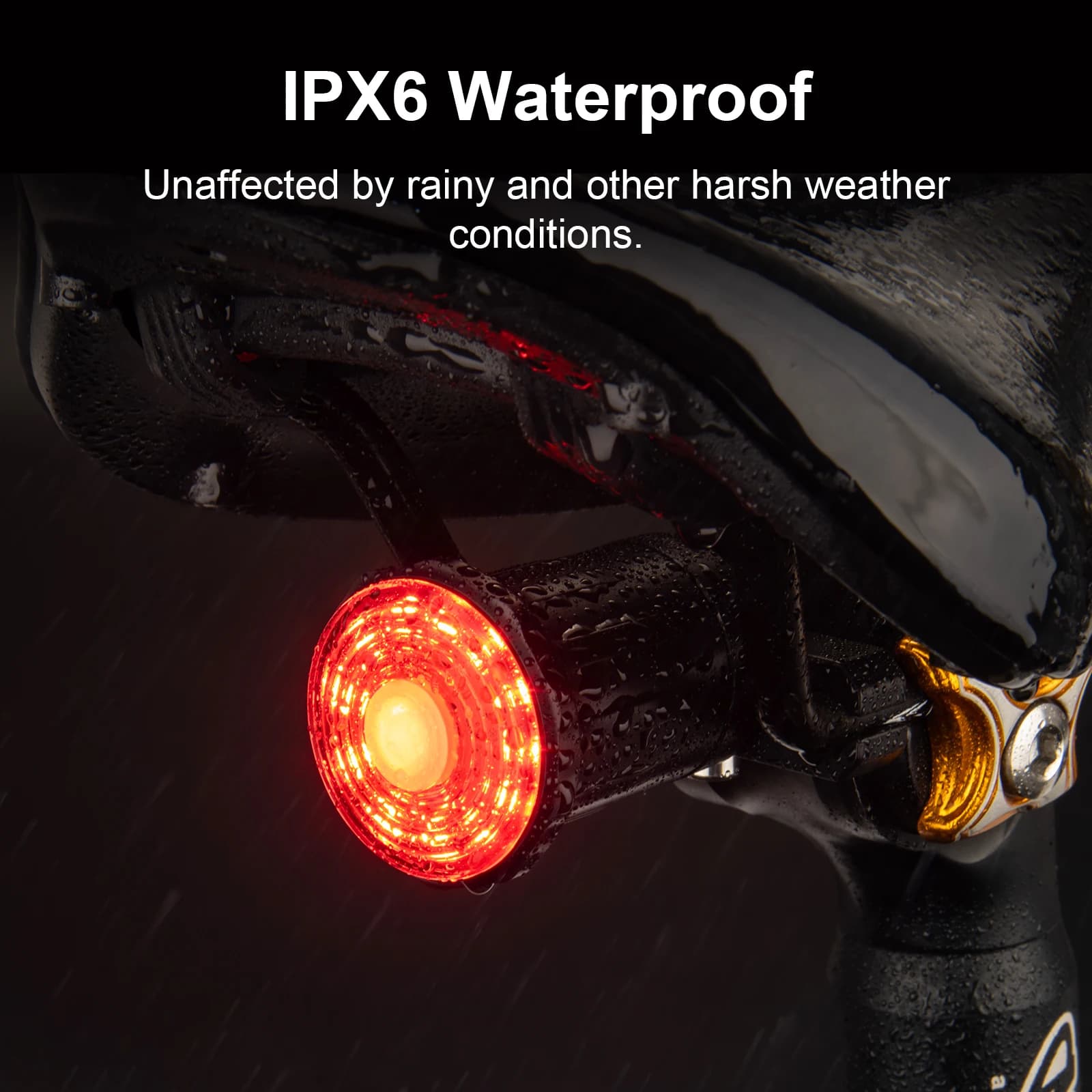 BOLANY Fanale Posteriore per Bicicletta IPX6 Smart Auto Brake Sensing Light LED Impermeabile Ricarica USB 500mAh per Ciclismo Fanale Posteriore per Bicicletta