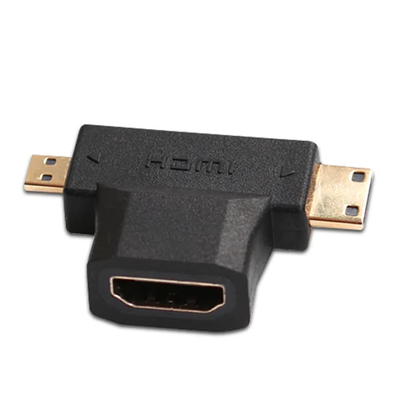 50 pcs 3-in-1 HDMI HDMI Adapter Female to Mini/Micro HDMI Combo Connector Extender HDMI Converter for LCD Minitor PC