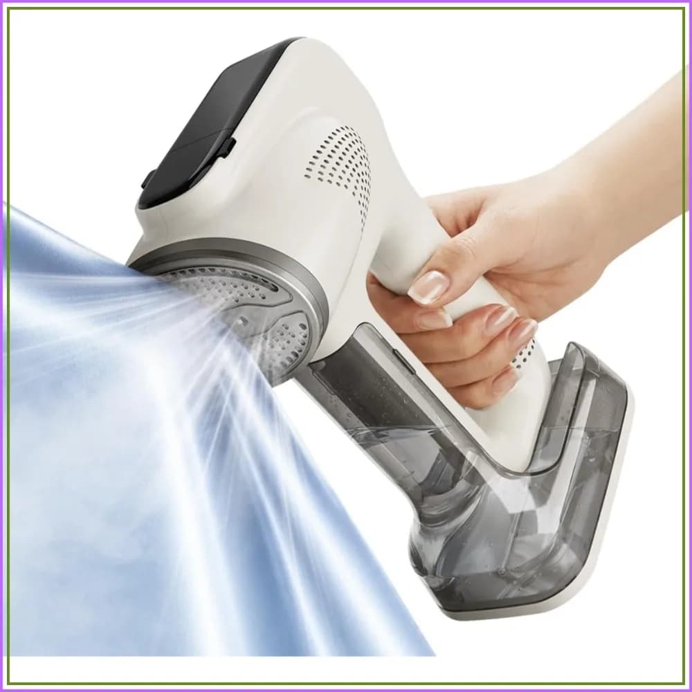 Portable Clothes Steamer, 3800Pa Handheld Steam Iron with 340ml Tank, Fast Heat-Up Wrinkle Remover for Travel & Delicates