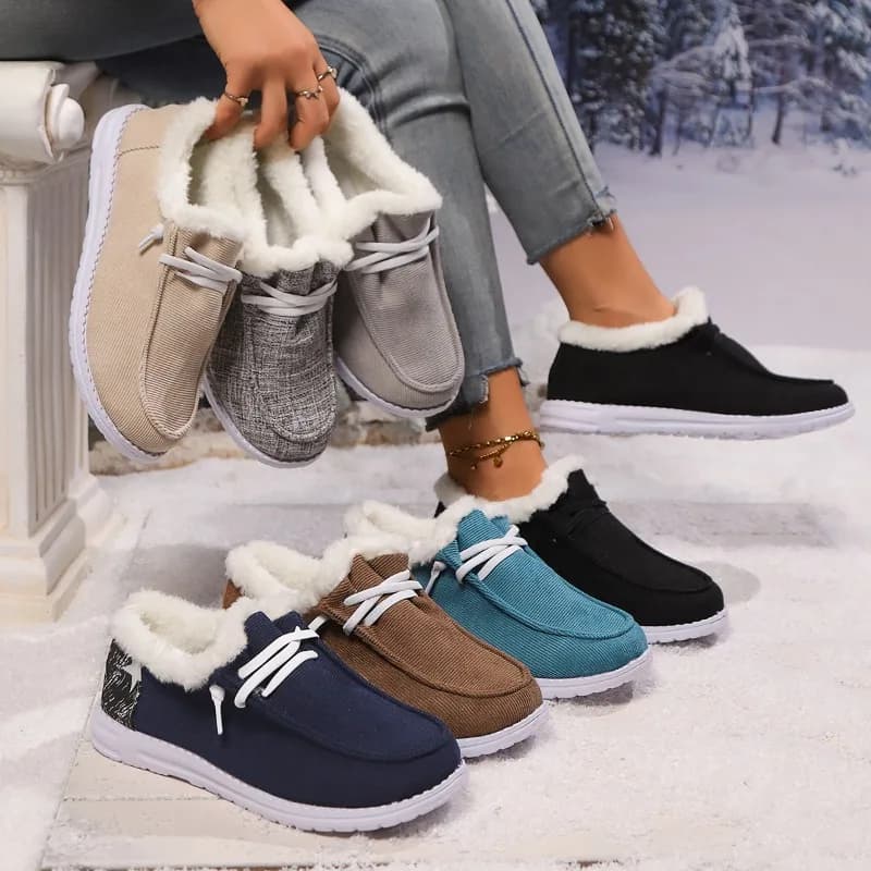 Winter New Women's Thick Bottom Snow Boots Female Plus Velvet Thickened Hairy Big Size Lace Up Cotton Shoes Woman Ankle Boots