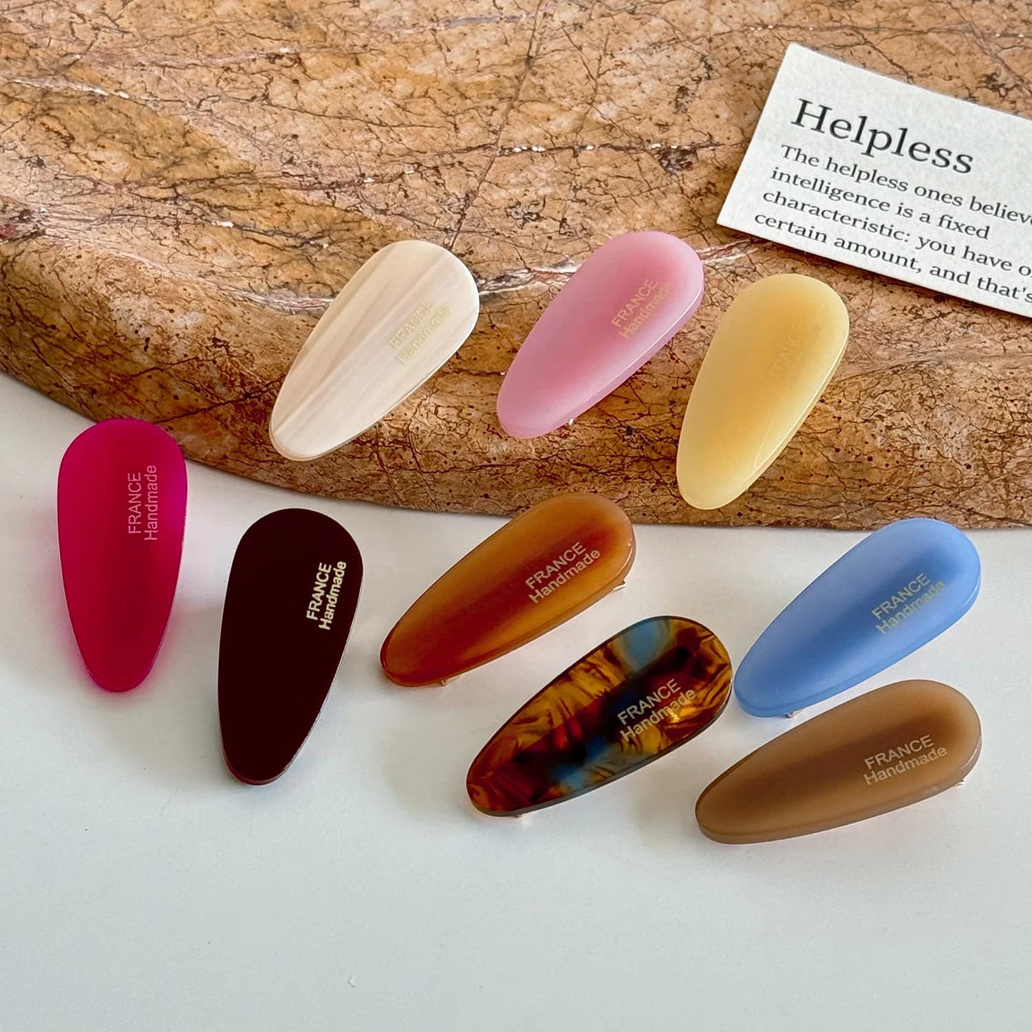 Fermagli per capelli in acetato coreano premium Logo dorato Mollette eleganti per frangia Capelli fini Flyaways Control Accessori per capelli da donna