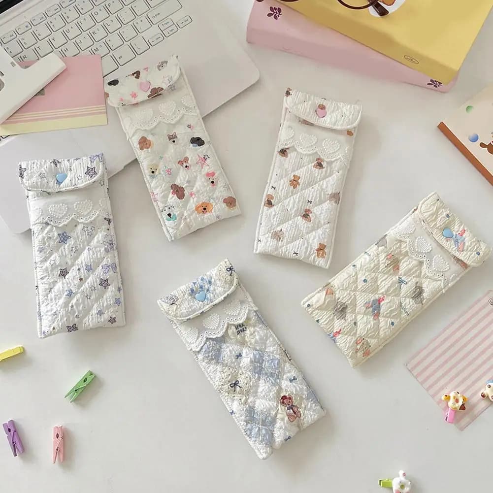 Custodia morbida per occhiali simpatico cartone animato Custodia portatile per occhiali da sole a prova di schiacciamento Occhiali per ragazze Custodia a pressione Custodia per occhiali da sole Anti Storage Ba C2N3