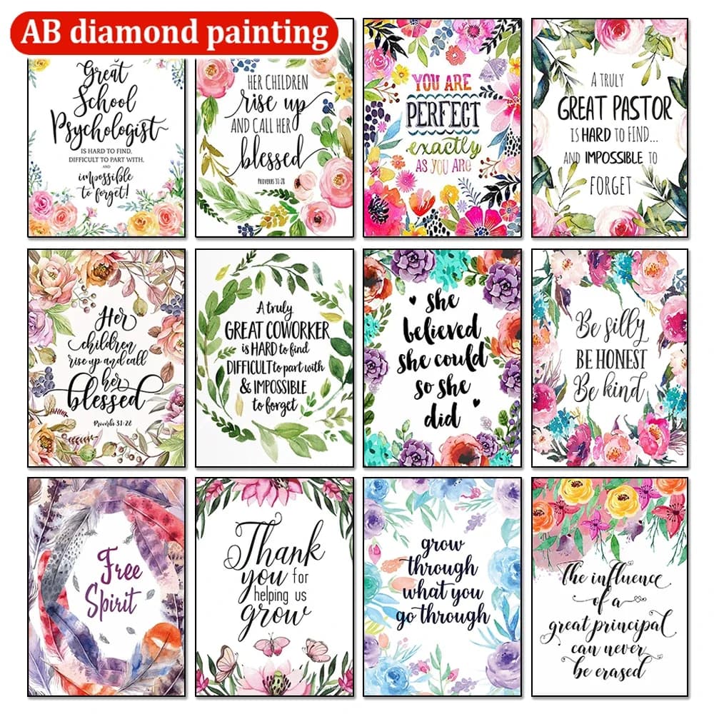 Kit pittura diamante 5D fai da te messaggio di benedizione parola d'arte trapano quadrato e rotondo pieno amore mosaico punto croce vendita decorazioni per la casa regalo