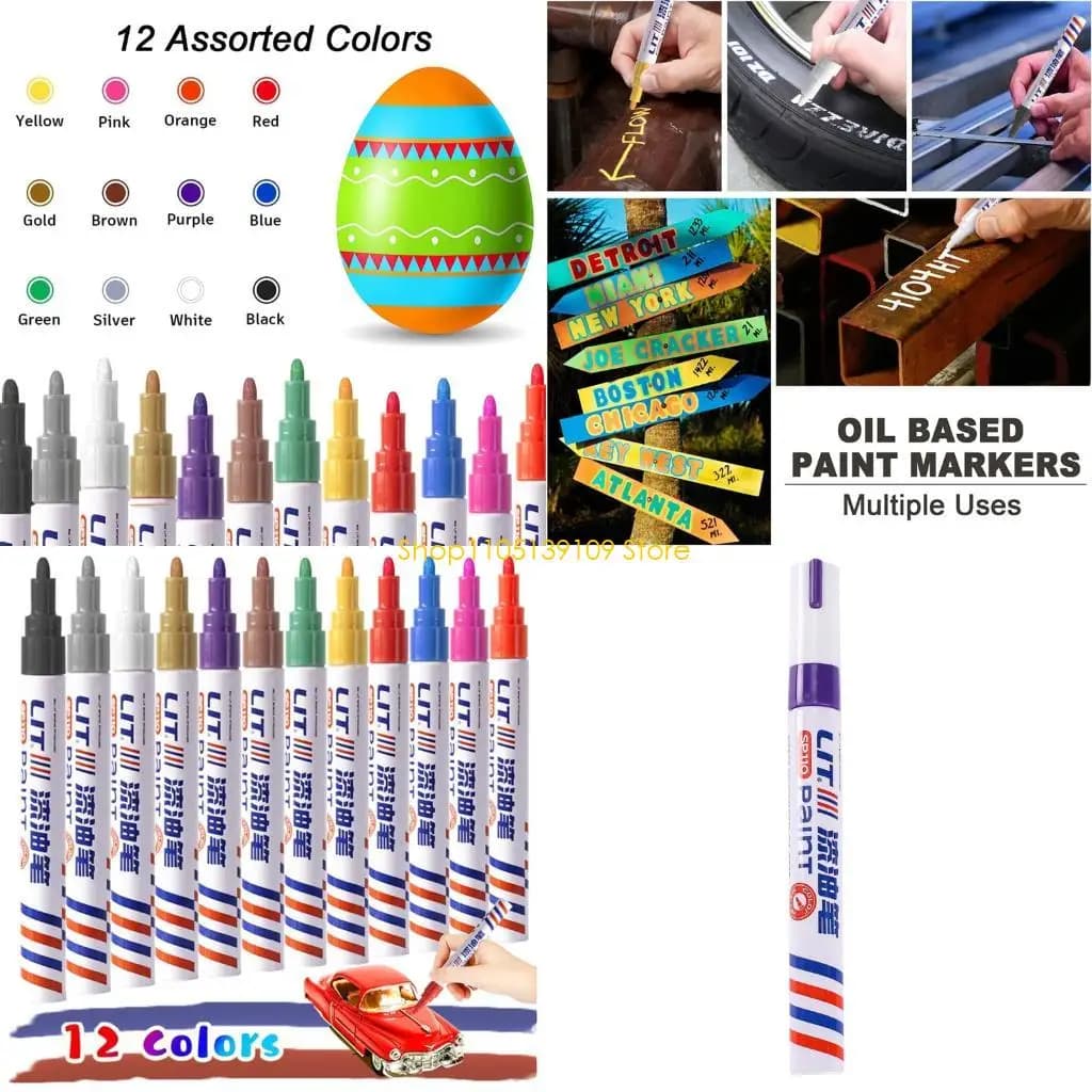Car Tire Repair Paint Pen Waterproof Quick Drying Oil Based Touch Up Marker
