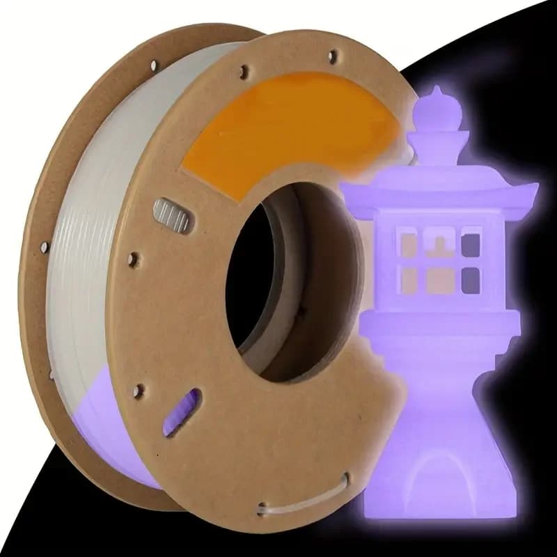 Bright 3D Printer Filament PLA, 250 g coil, high accuracy +/- 0.03 mm, which lights in the dark, for most FDM printers, 3 filament