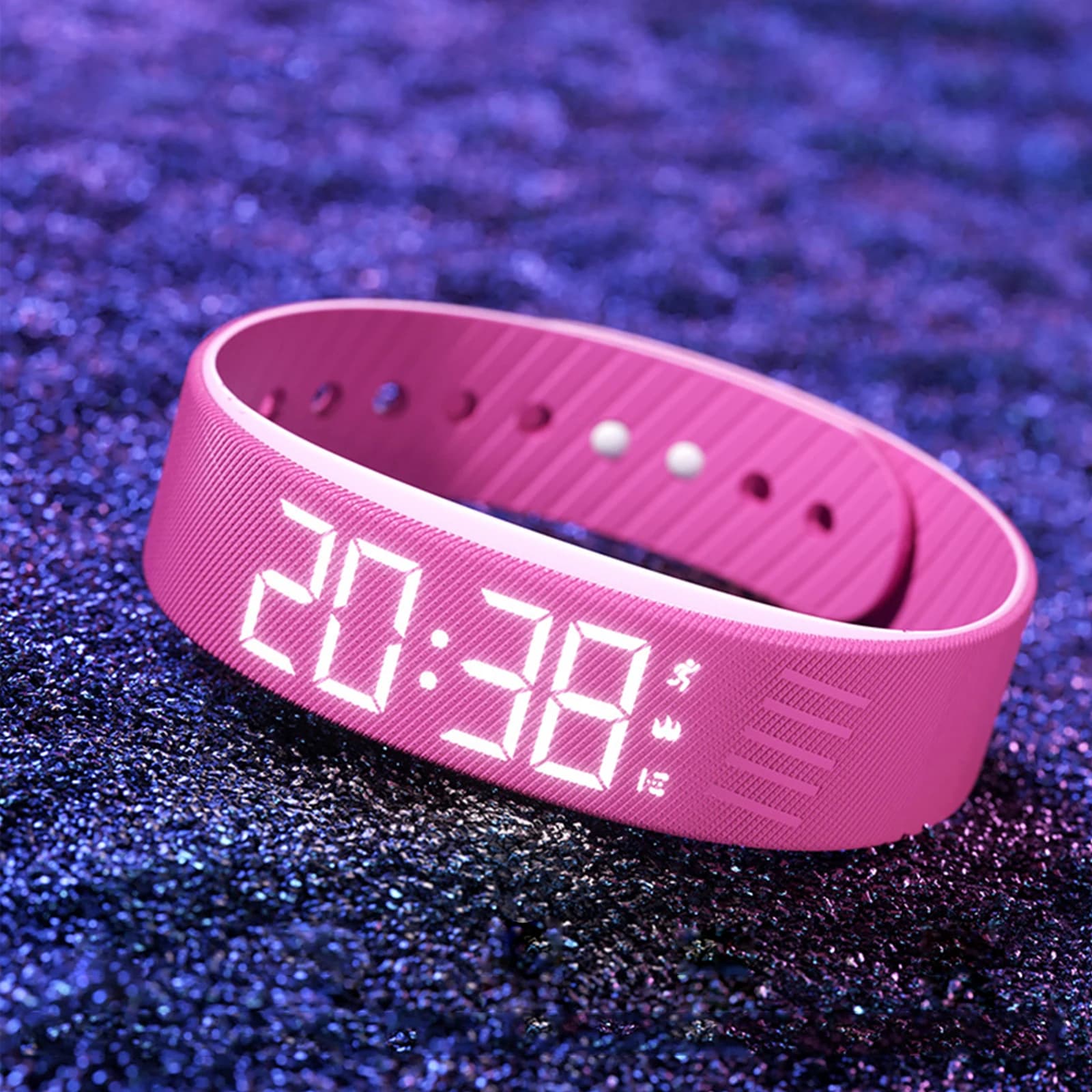 Cinturini antiurto da polso silenziosi Orologio con allarme a vibrazione silenziosa impermeabile con contapassi per chi dorme pesanti